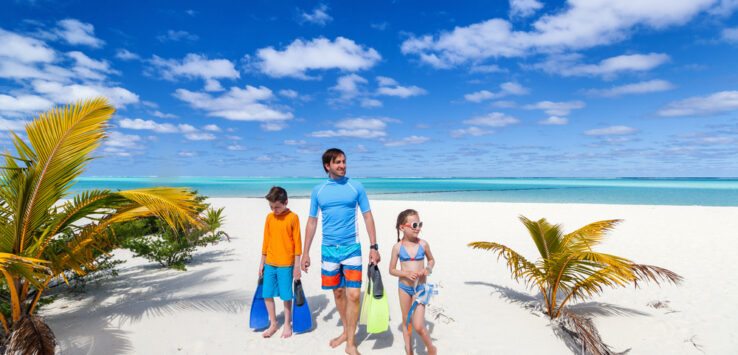 Father And Kids With Snorkeling